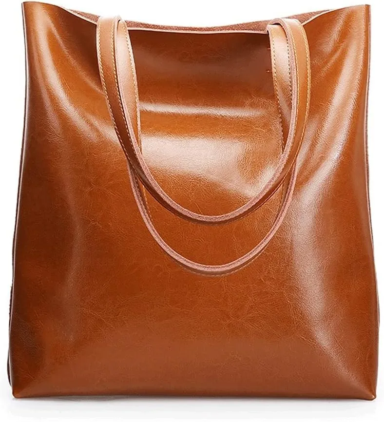 Women's Handbags Leather Shoulder Bag Ladies Genuine Leather Bags for Women Designer Handbag Female Fashion Hand Bags(Coffee)