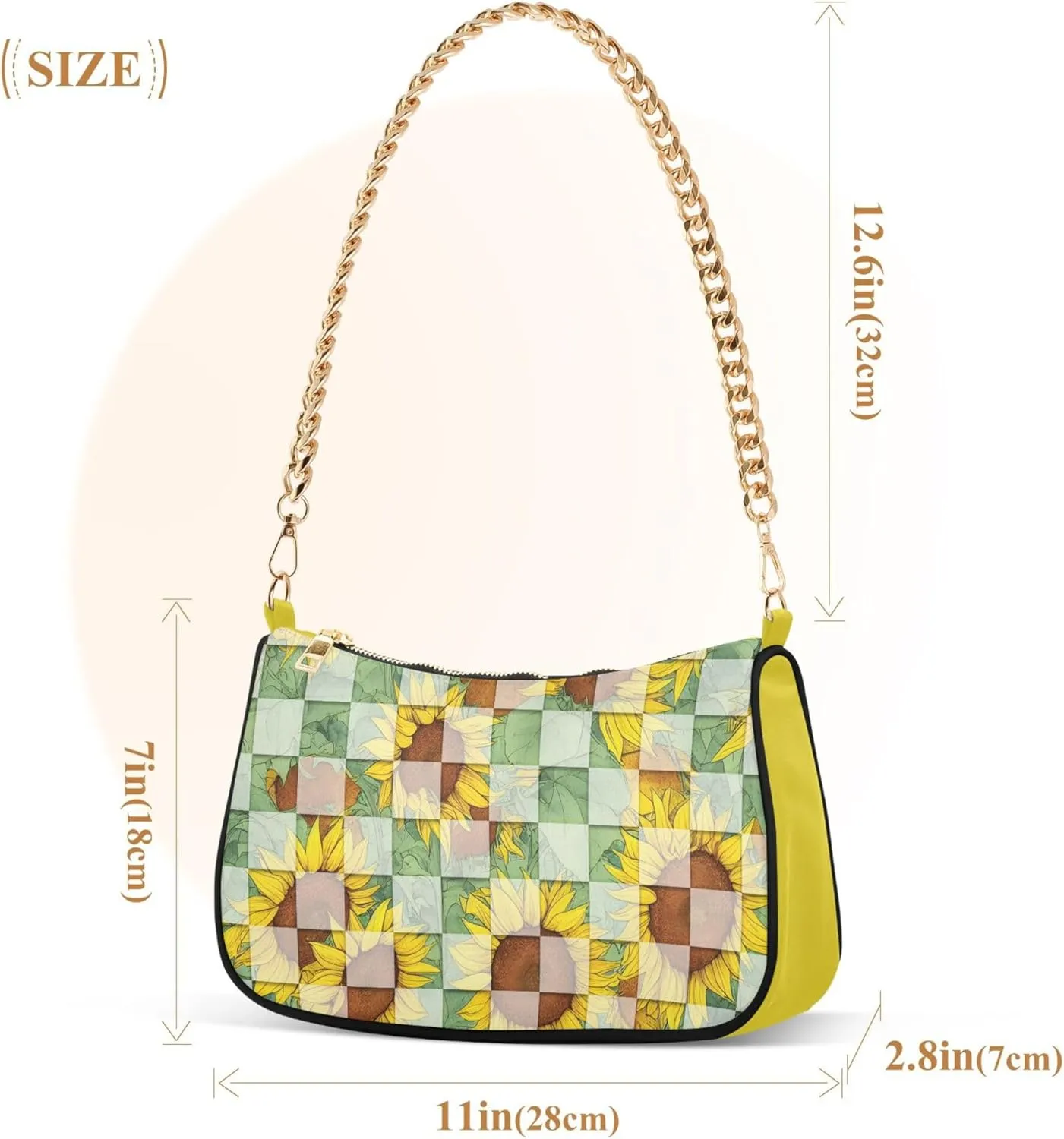 Women's Handbags Tote Crossbody Bag Stylish Purse Ladies Shoulder Bag Handbag Monochrome Checkerboard Crescent Bag