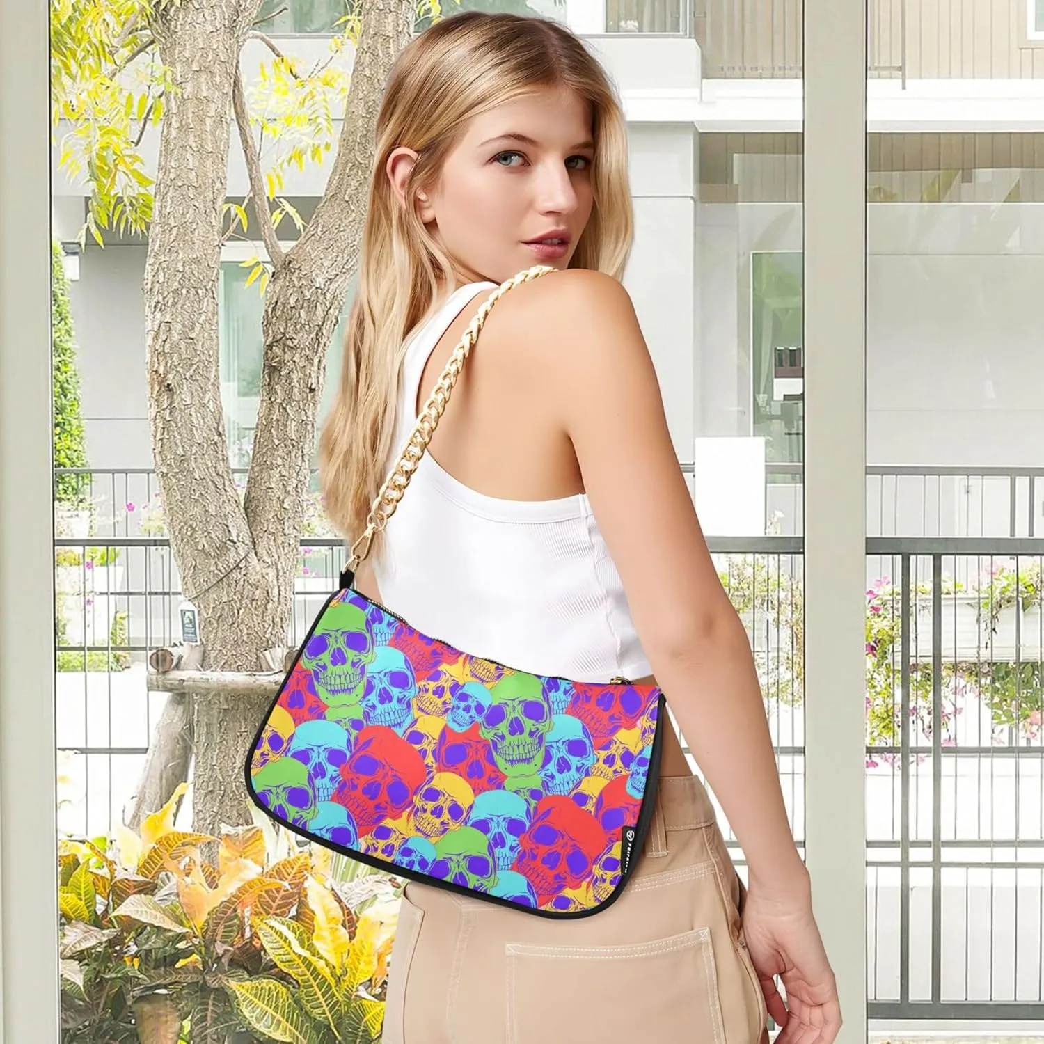 Women's Handbags Tote Crossbody Bag Stylish Purse Ladies Shoulder Bag Handbag Neon Watermelon Black Crescent Bag