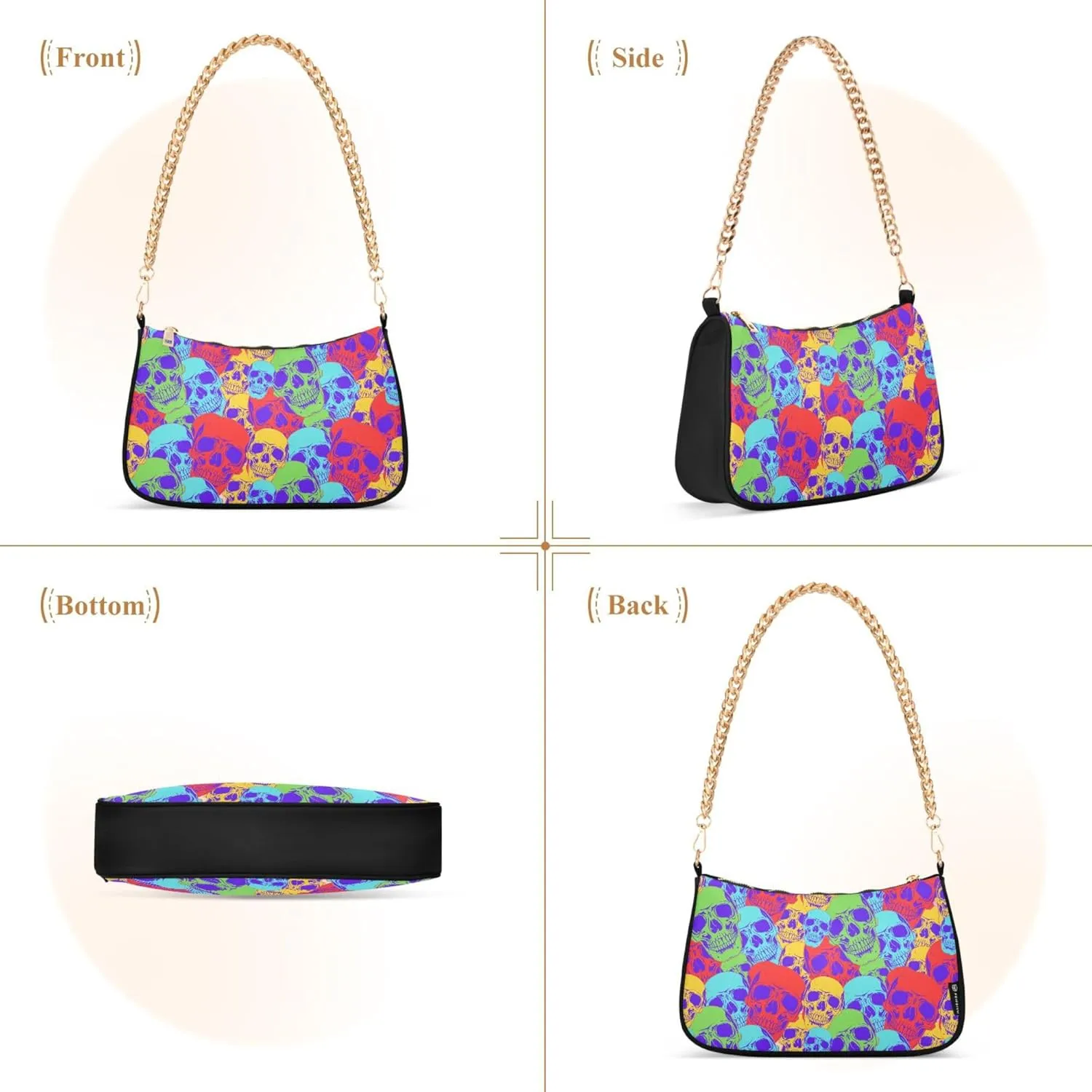 Women's Handbags Tote Crossbody Bag Stylish Purse Ladies Shoulder Bag Handbag Neon Watermelon Black Crescent Bag