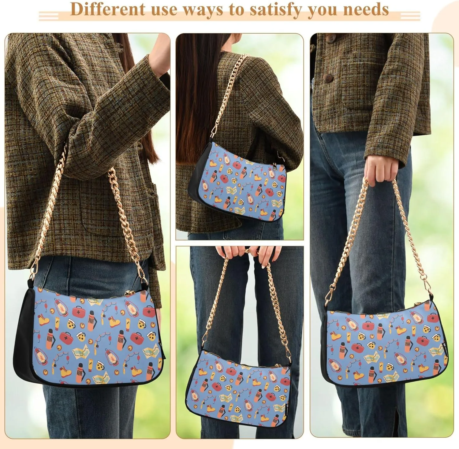 Women's Handbags Tote Crossbody Bag Stylish Purse Ladies Shoulder Bag Handbag Neon Watermelon Black Crescent Bag