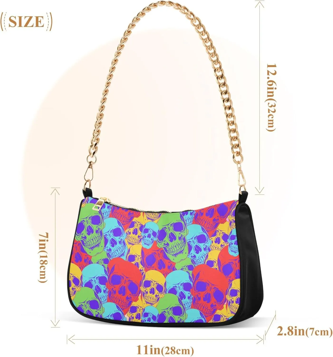 Women's Handbags Tote Crossbody Bag Stylish Purse Ladies Shoulder Bag Handbag Neon Watermelon Black Crescent Bag