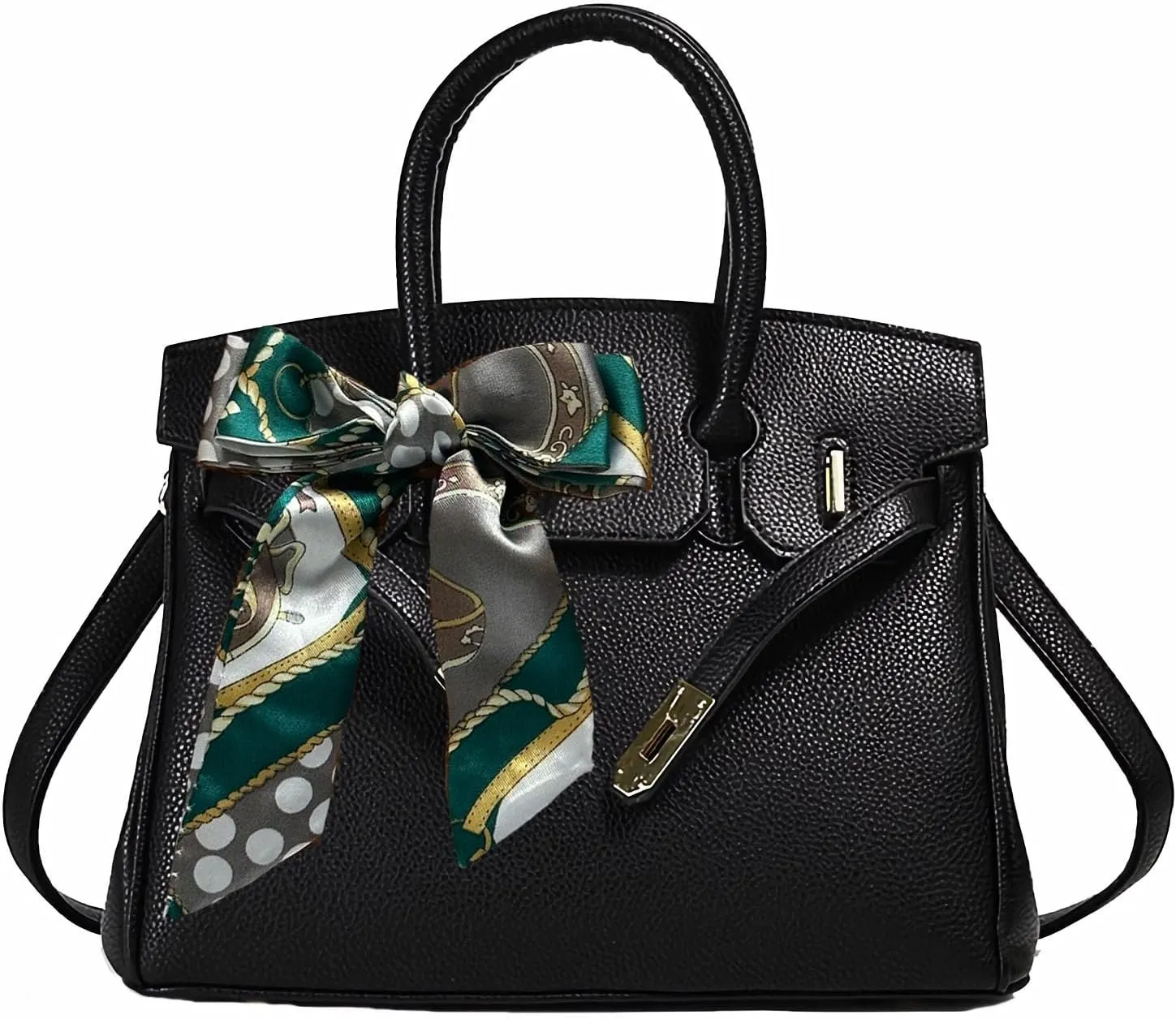 Women's Large Capacity Handbags Simple Shoulder Bags and Crossbody Bag PU Underarm Purses (Black)