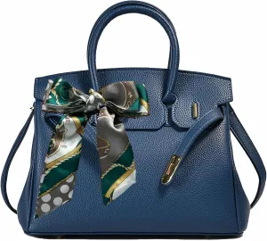 Women's Large Capacity Handbags Simple Shoulder Bags and Crossbody Bag PU Underarm Purses (Dark blue)