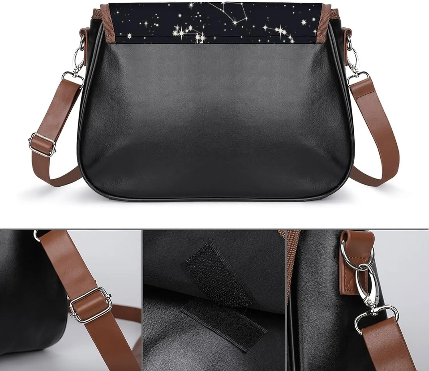 Women's Leather Bag Casual Shoulder Handbag With Adjustable Strap