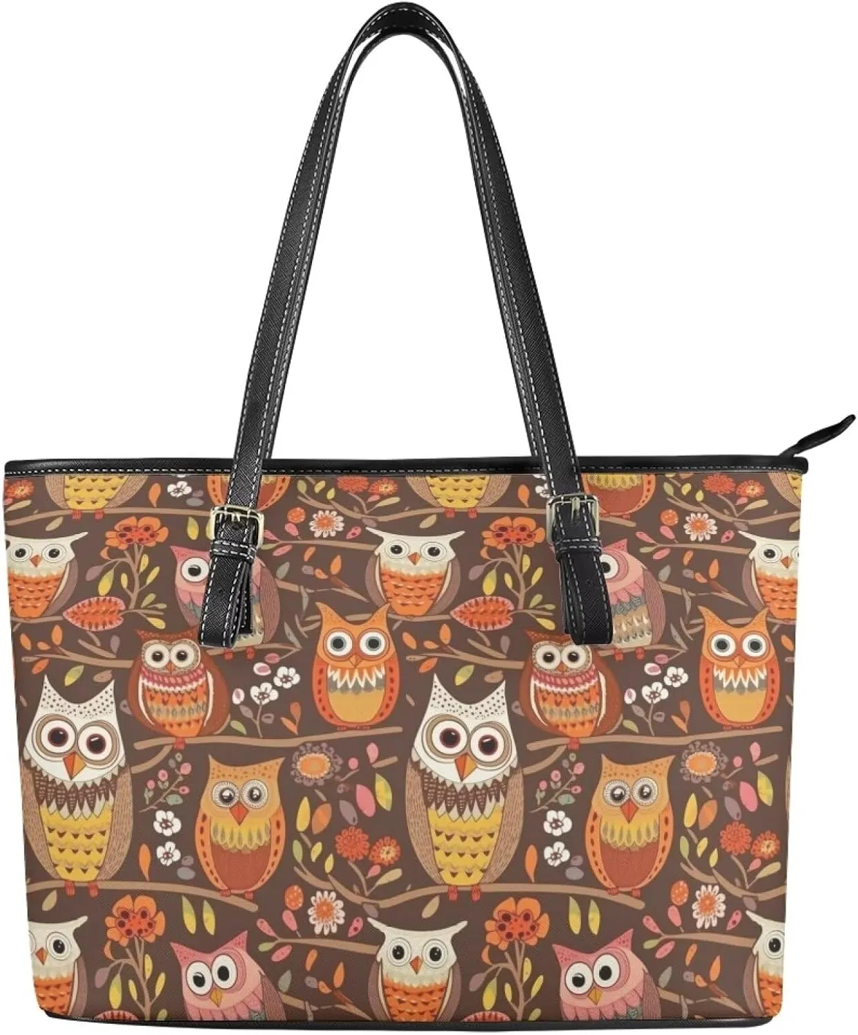 Womens Leather Tote Office Shoulder Bags, Cow Spots PU Leather Tote Bags Boho Shopping Carry Messenger Handbag