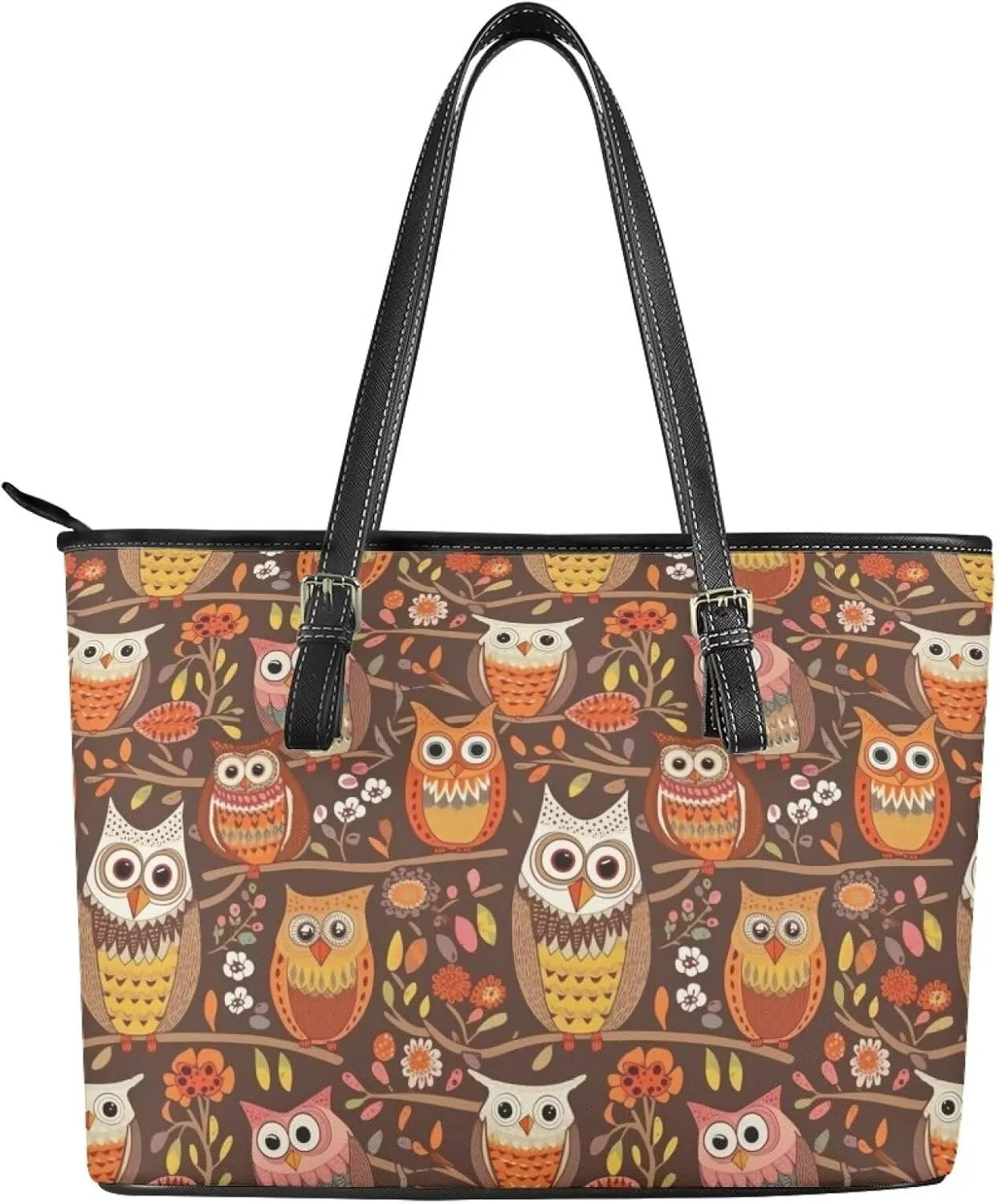Womens Leather Tote Office Shoulder Bags, Cow Spots PU Leather Tote Bags Boho Shopping Carry Messenger Handbag