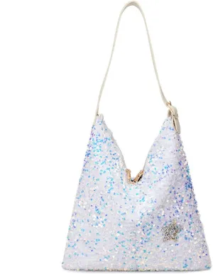 Womens Mermaid Sequins Shoulder Bag Reversible Sequin Handbag Purse Sparkling Tote Shiny Hobo Bag