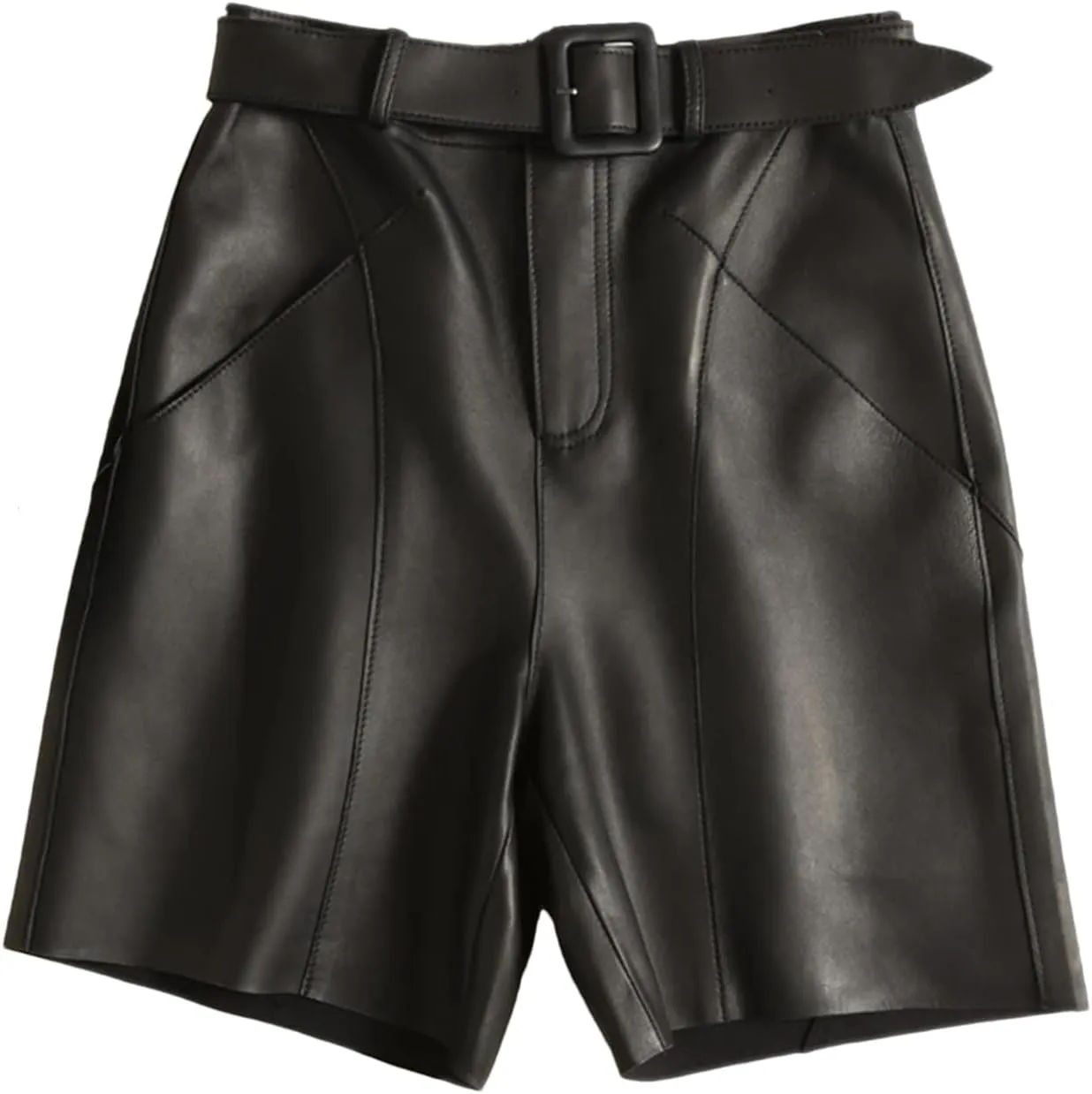 Women’s Metallic Lambskin Leather Shorts Glossy Partywear Club Shorts