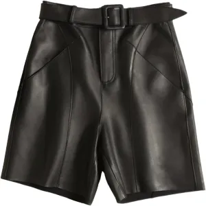 Women’s Metallic Lambskin Leather Shorts Glossy Partywear Club Shorts