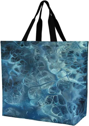 Women's Multi-Functional Shopping Bag，Blue Neuron Picture Printing Messenger Bag Shoulder Bag for Travel, Work, Shopping & Parties with Inner Pocket, Grocery Bag Lightweight & Water-Resistant