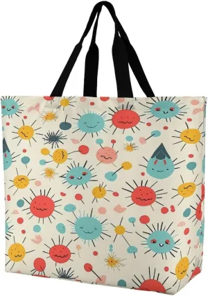 Women's Multi-Functional Shopping Bag，Cute Pattern Printing Messenger Bag Shoulder Bag for Travel, Work, Shopping & Parties with Inner Pocket, Grocery Bag Lightweight & Water-Resistant