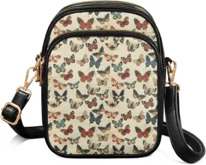Womens Multi Pocket PU Leather Cross Body Bag Adjustable Strap Shoulder Handbags Cell Phone Purse Wallet