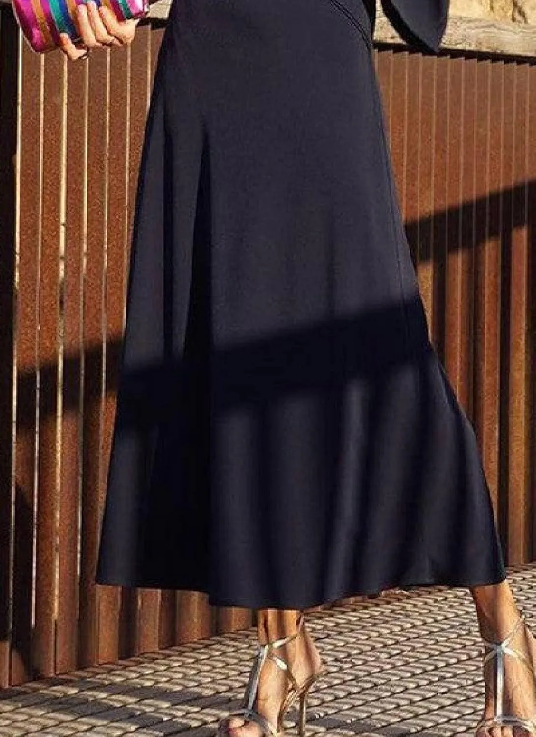 Women's Navy Crossover V-Neck Loose Long Sleeve Shift Summer Maxi Dress Simple Solid Casual Elegant Dress