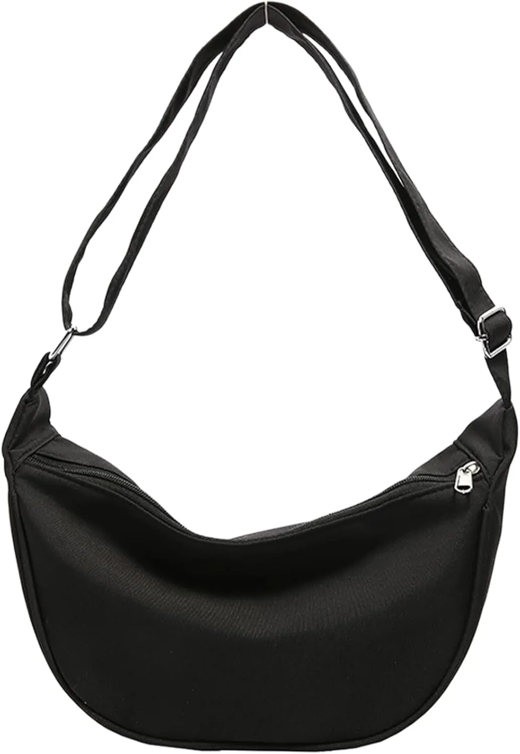 Women's Nylon Crossbody Bag Large Capacity Shoulder Bags Sling Purse Crescent Bag with Adjustable Strap