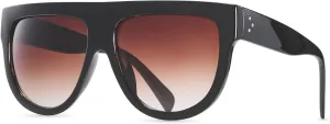 Women's Oversized Flat Top Fashion Sunglasses Trendy Big Square Designer Retro Sun Glasses Shades