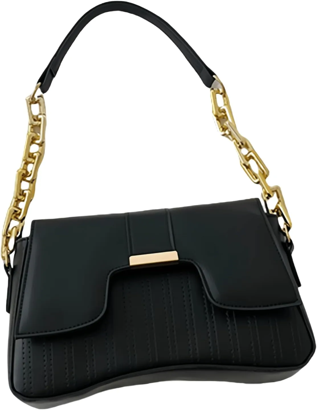 Women's Plaid Striped Saddle Crossbody Shoulder Underarm Satchel Handbag Tote Clutch Purse Hobo Bag