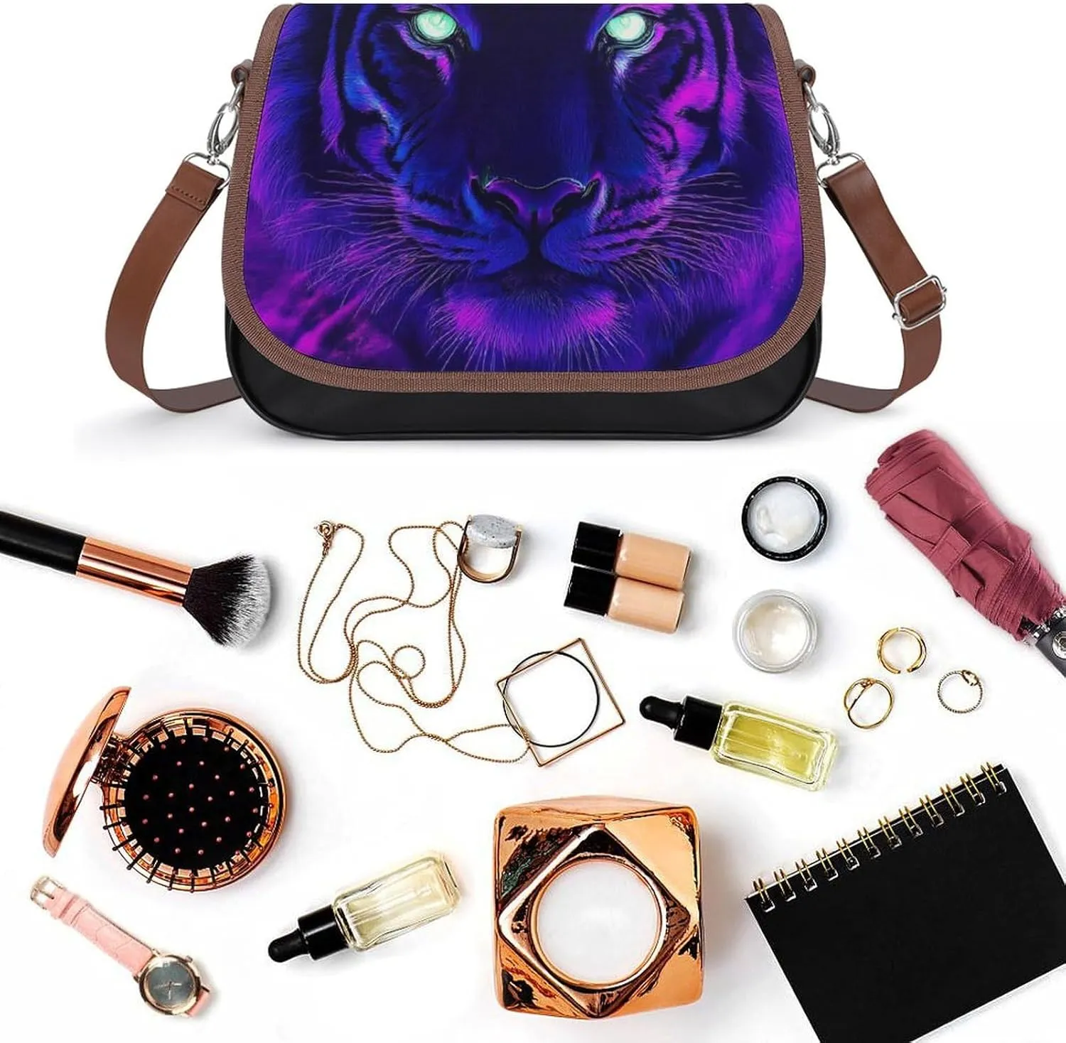 Womens PU Leather Crossbody Bag Lightweight Cellphone Purse Handbags with Adjustable Strap