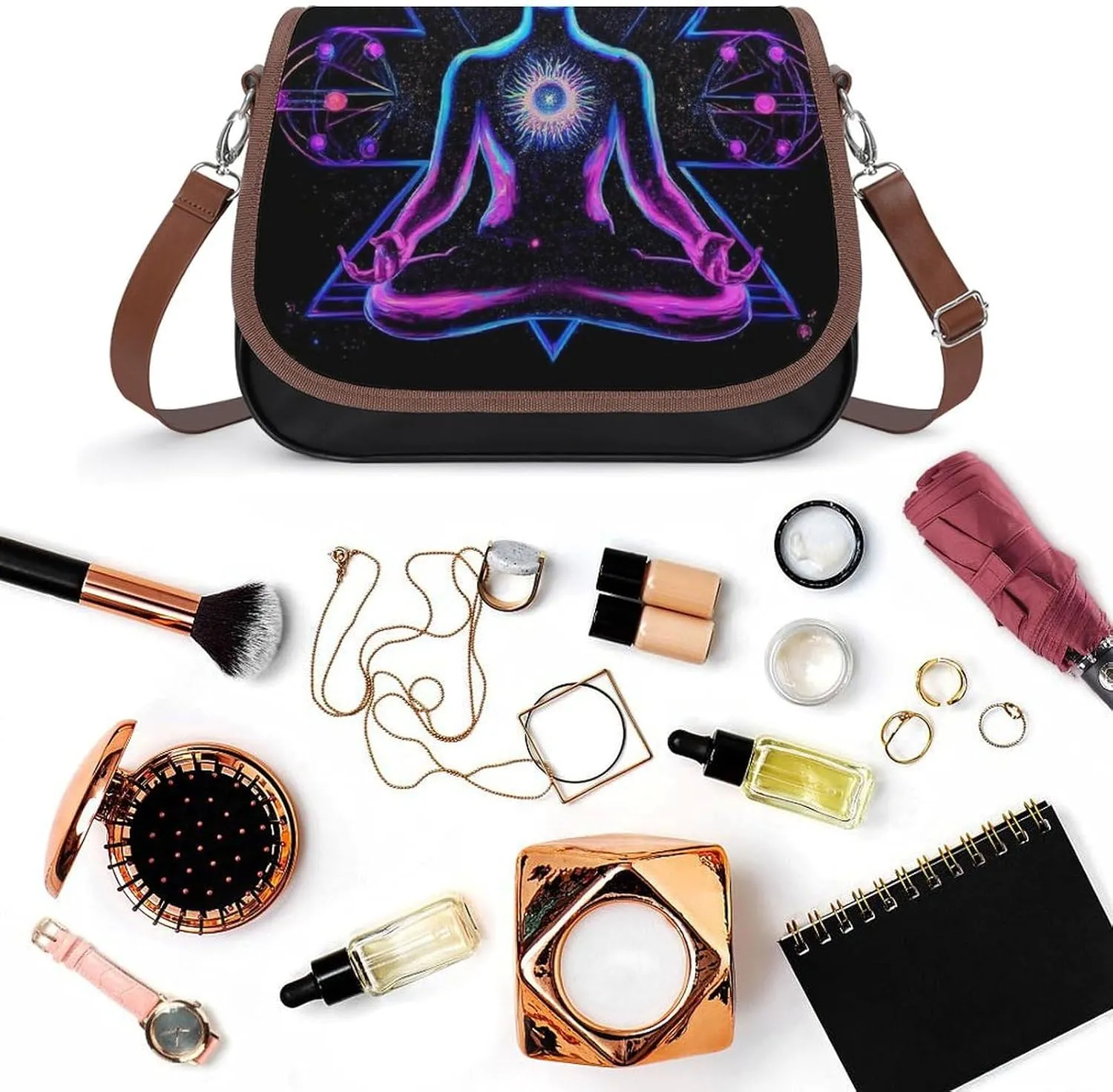 Womens PU Leather Crossbody Bag Lightweight Cellphone Purse Handbags with Adjustable Strap