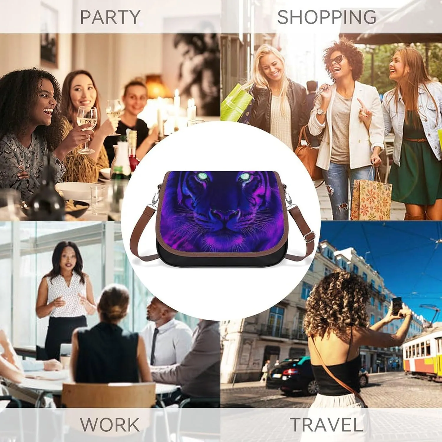 Womens PU Leather Crossbody Bag Lightweight Cellphone Purse Handbags with Adjustable Strap