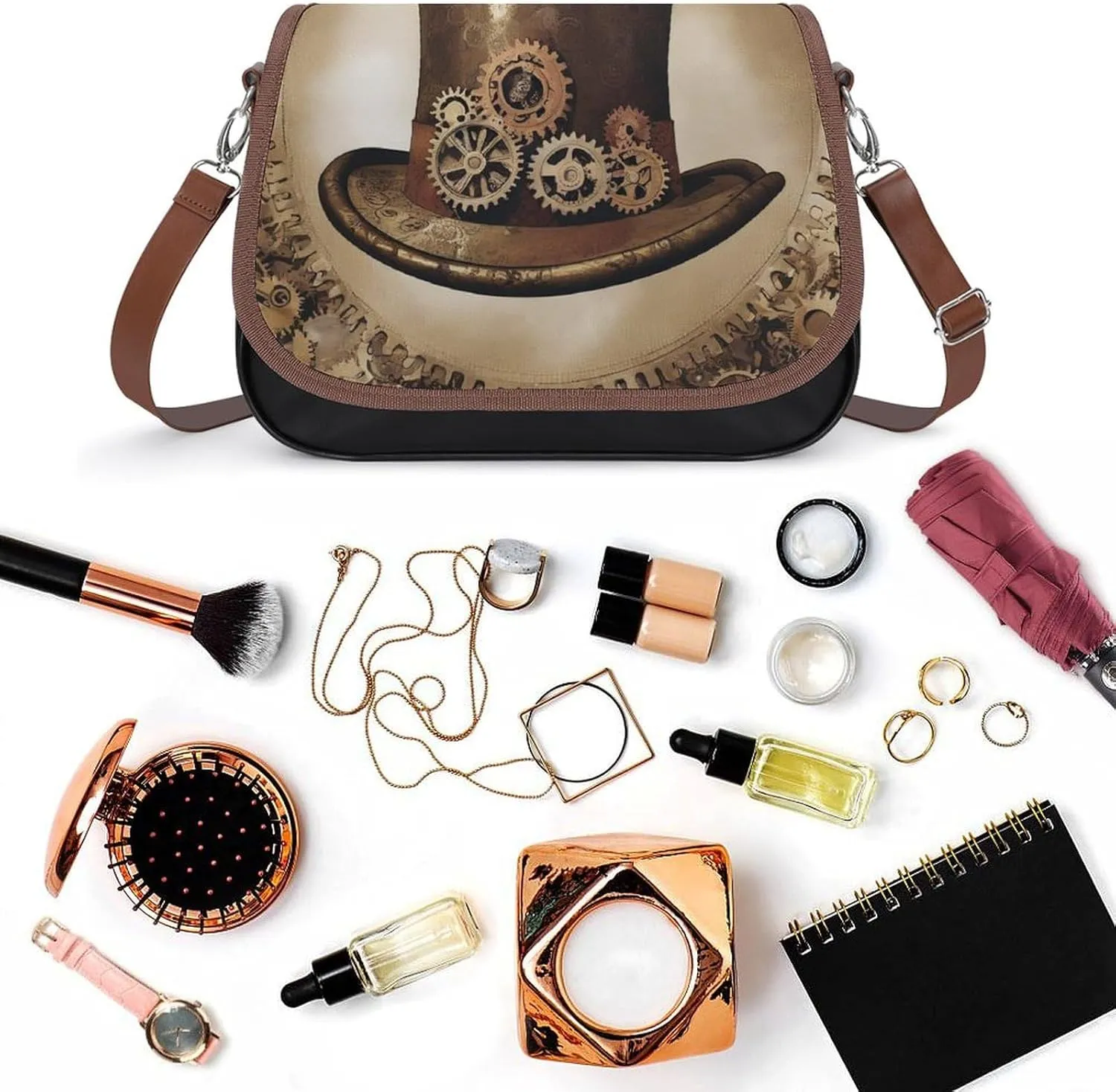 Womens PU Leather Crossbody Bag Lightweight Cellphone Purse Handbags with Adjustable Strap