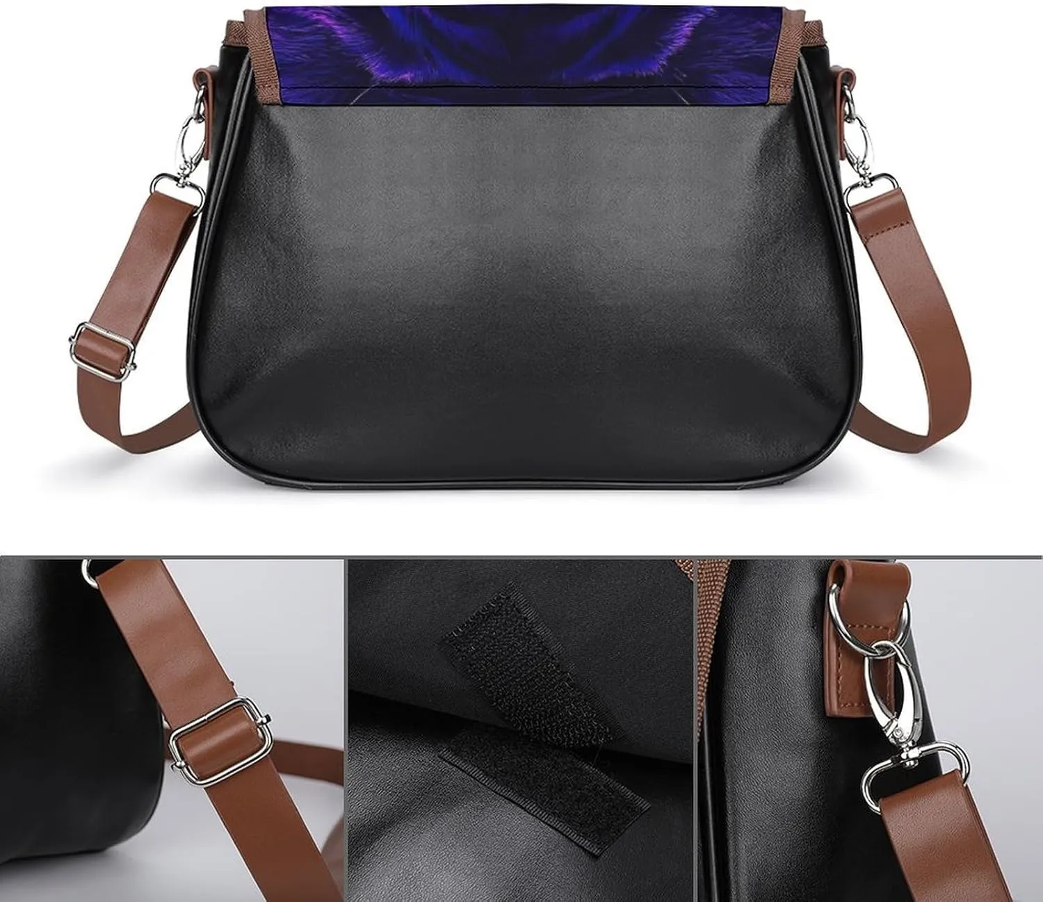 Womens PU Leather Crossbody Bag Lightweight Cellphone Purse Handbags with Adjustable Strap