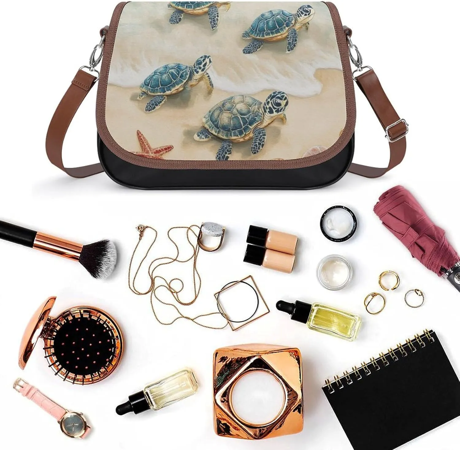 Womens PU Leather Crossbody Bag Lightweight Cellphone Purse Handbags with Adjustable Strap