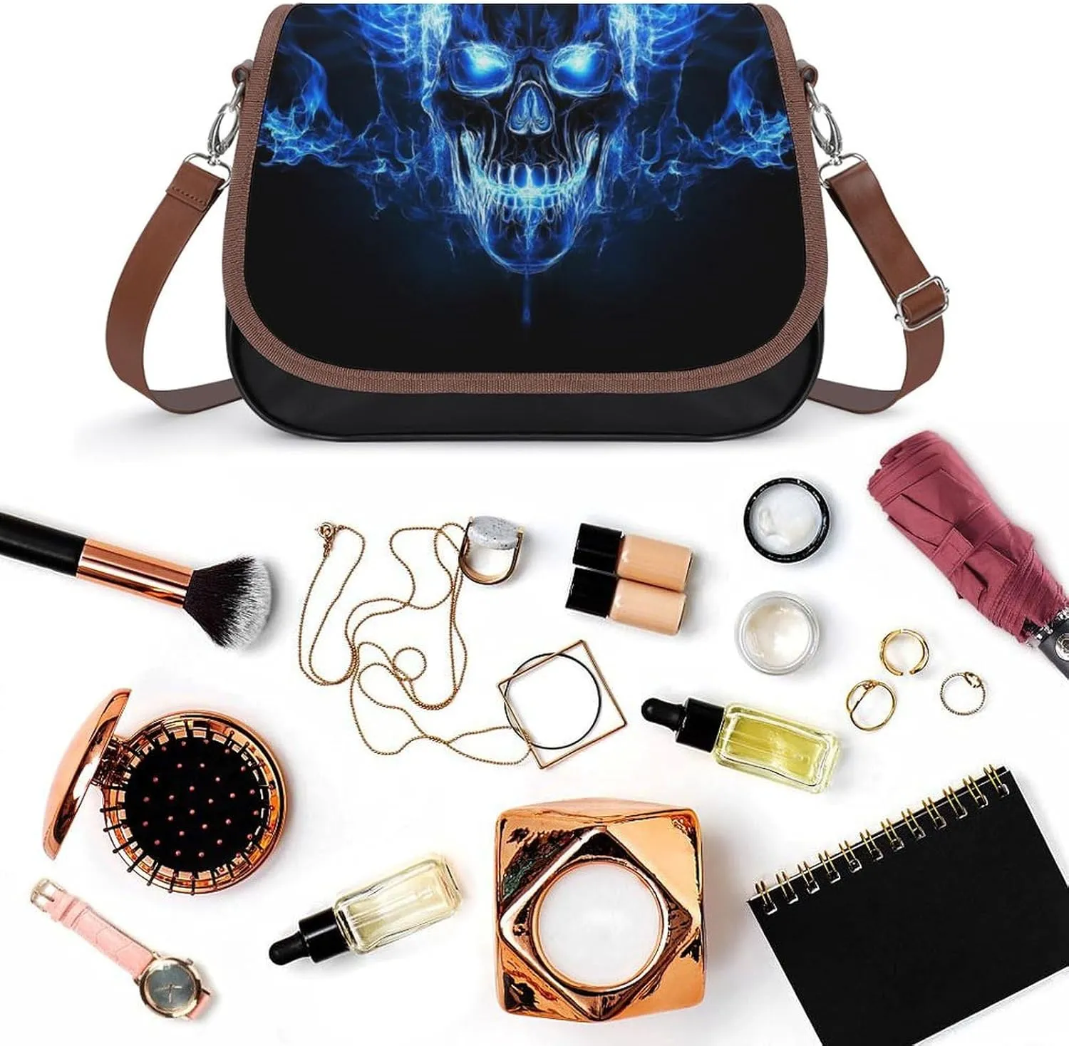 Womens PU Leather Crossbody Bag Lightweight Cellphone Purse Handbags with Adjustable Strap