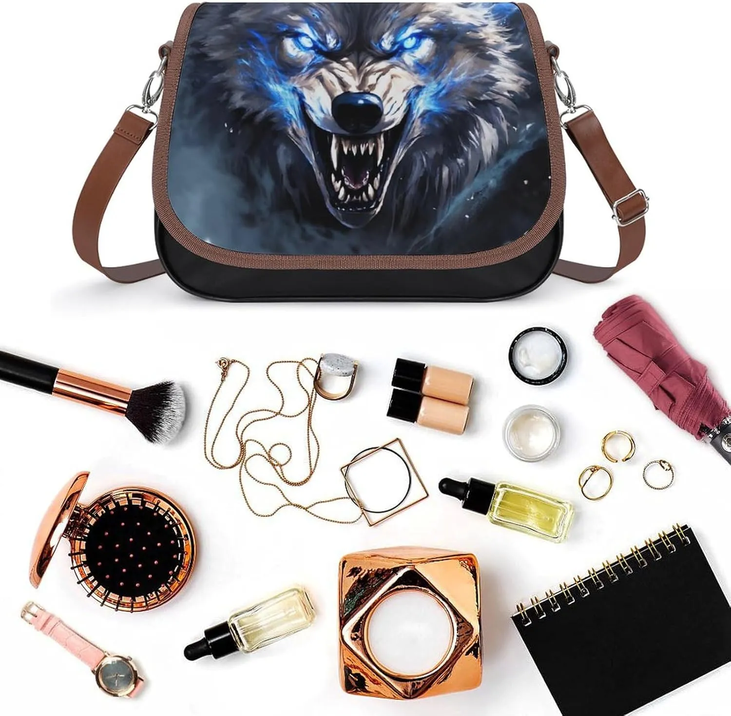 Womens PU Leather Crossbody Bag Lightweight Cellphone Purse Handbags with Adjustable Strap