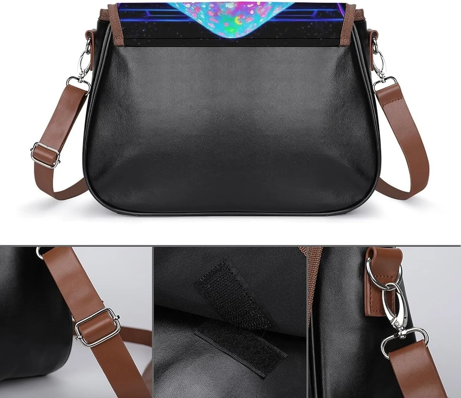 Womens PU Leather Crossbody Bag Lightweight Cellphone Purse Handbags with Adjustable Strap