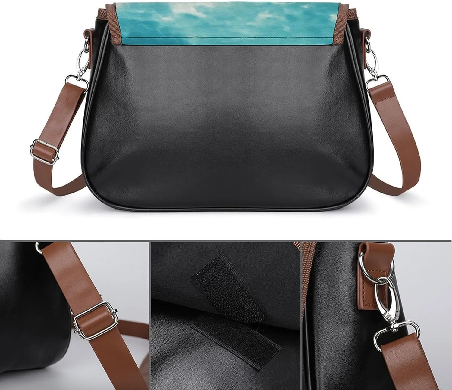 Womens PU Leather Crossbody Bag Lightweight Cellphone Purse Handbags with Adjustable Strap