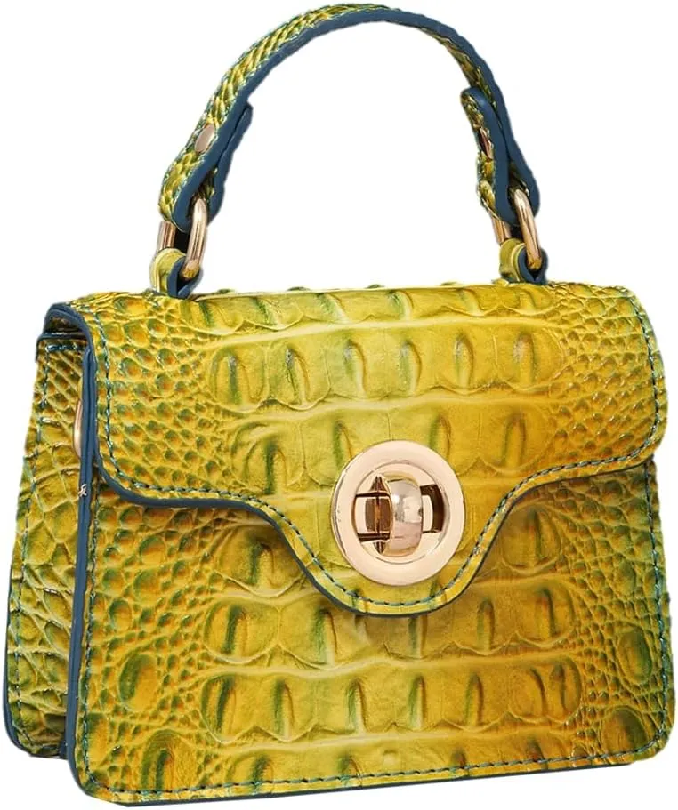 Womens PU Leather Crossbody Shoulder Bags Designer Crocodile Purse Small Totes Satchel Vintage Handbag Evening Clutch