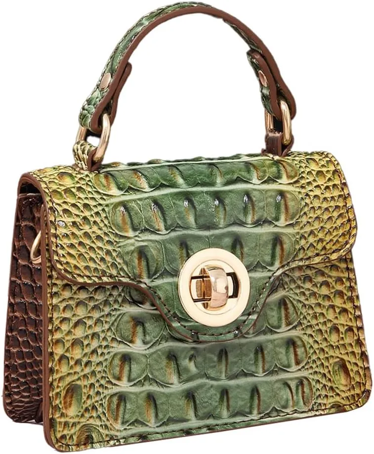 Womens PU Leather Crossbody Shoulder Bags Designer Crocodile Purse Small Totes Satchel Vintage Handbag Evening Clutch