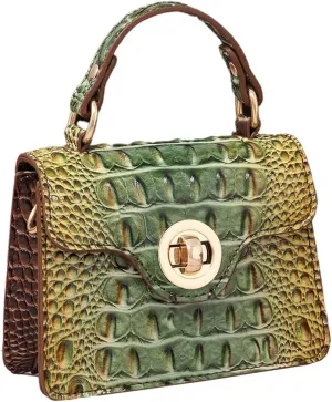 Womens PU Leather Crossbody Shoulder Bags Designer Crocodile Purse Small Totes Satchel Vintage Handbag Evening Clutch
