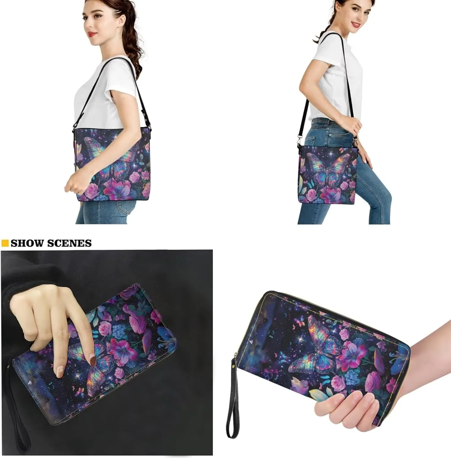 Womens Purses and Handbags Fashion Office Work Handbag Purse 2Pcs Set