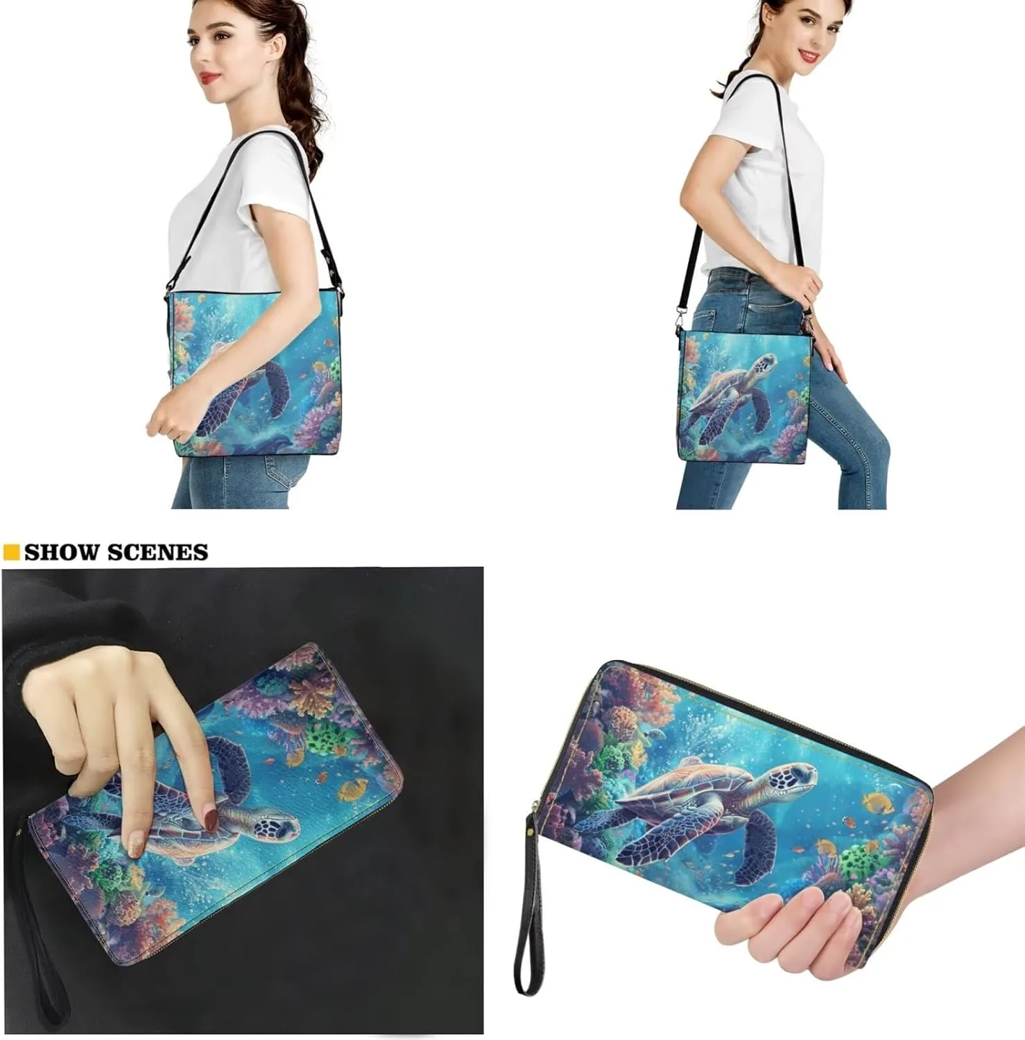 Womens Purses and Handbags Fashion Office Work Handbag Purse 2Pcs Set