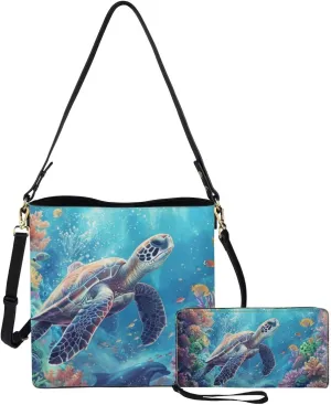 Womens Purses and Handbags Fashion Office Work Handbag Purse 2Pcs Set