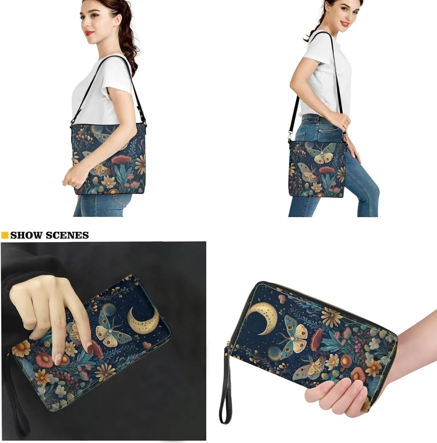 Womens Purses and Handbags Fashion Office Work Handbag Purse 2Pcs Set