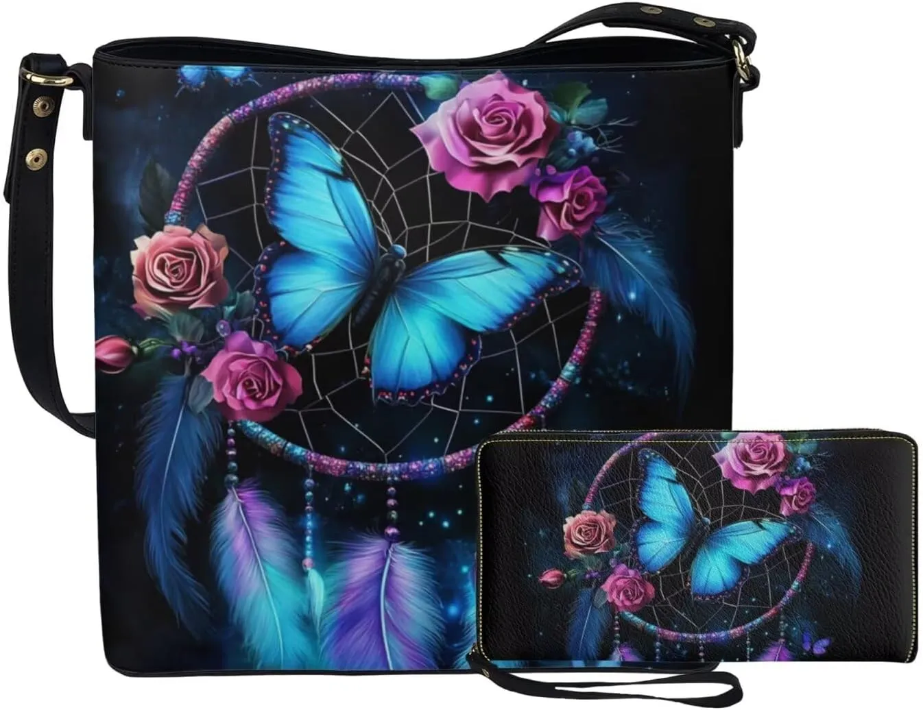 Womens Purses and Handbags Fashion Office Work Handbag Purse 2Pcs Set