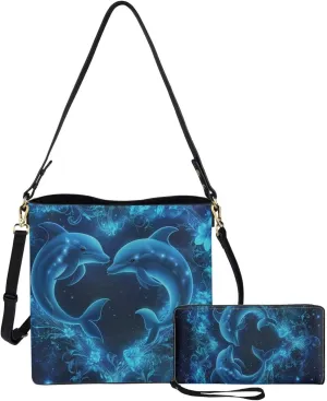 Womens Purses and Handbags Fashion Office Work Handbag Purse 2Pcs Set