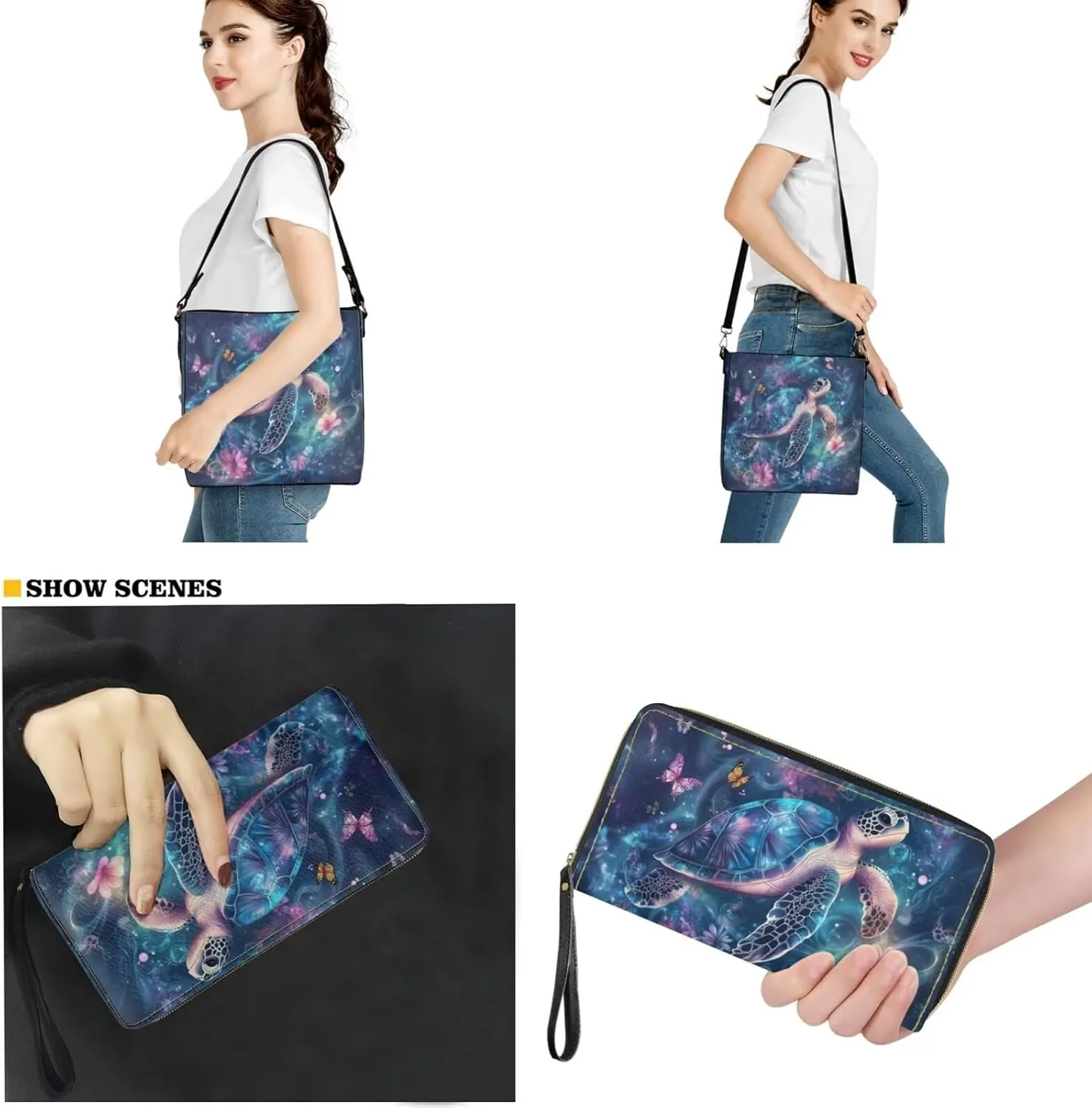 Womens Purses and Handbags Fashion Office Work Handbag Purse 2Pcs Set