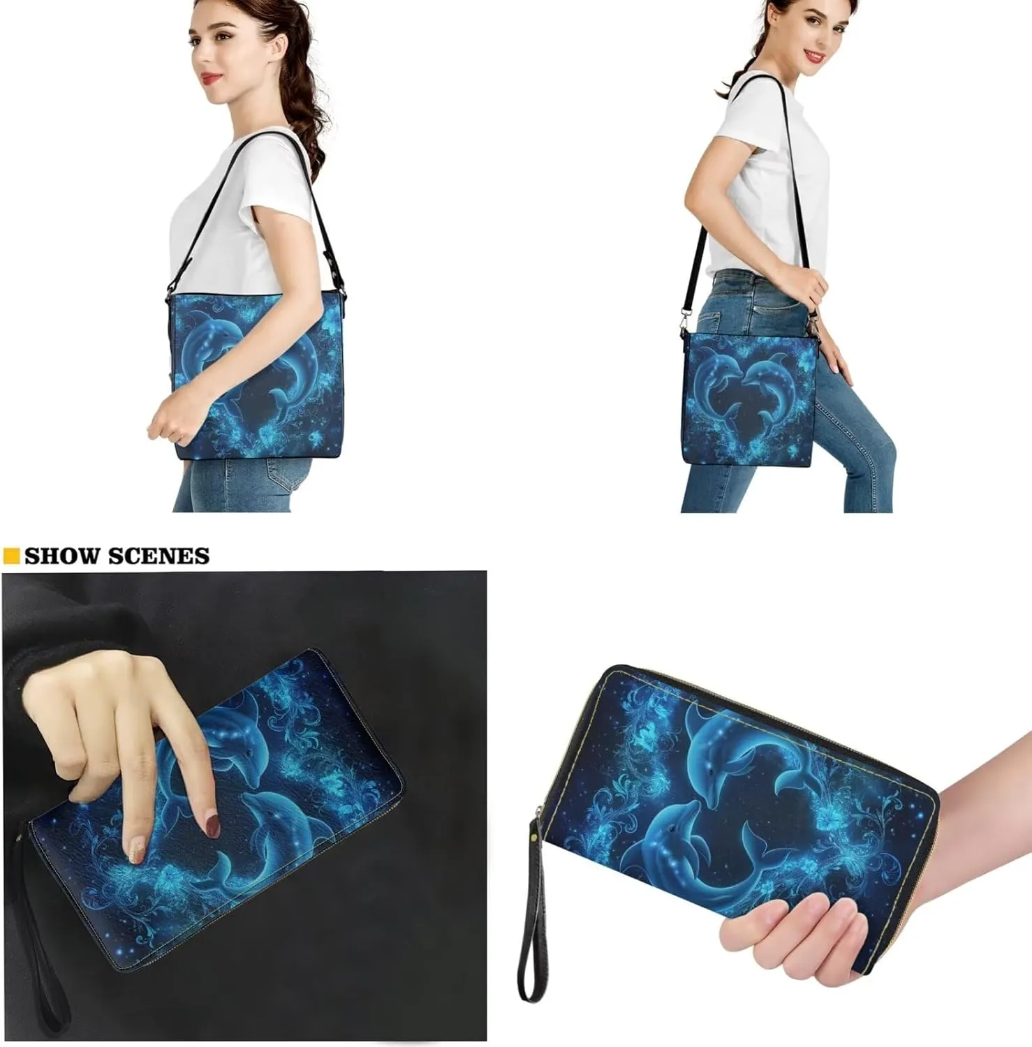 Womens Purses and Handbags Fashion Office Work Handbag Purse 2Pcs Set