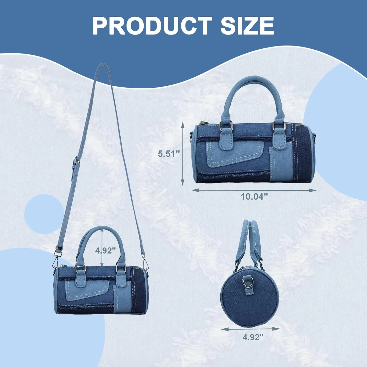 Women's Quilted Crossbody Bag - Small Shoulder Purse, Jean Denim Handbag, Perfect for Everyday Use