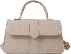 Womens Retro Shoulder Crossbody Bag PU Leather Purse Small Totes Handbag Casual Satchel with Crocodile Pattern