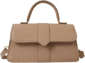 Womens Retro Shoulder Crossbody Bag PU Leather Purse Small Totes Handbag Casual Satchel with Crocodile Pattern