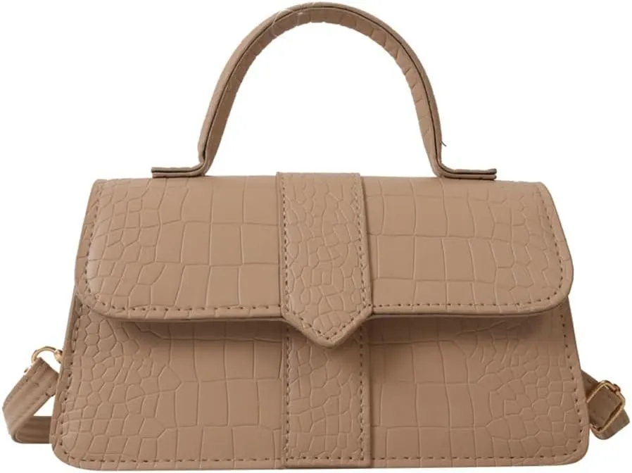 Womens Retro Shoulder Crossbody Bag PU Leather Purse Small Totes Handbag Casual Satchel with Crocodile Pattern