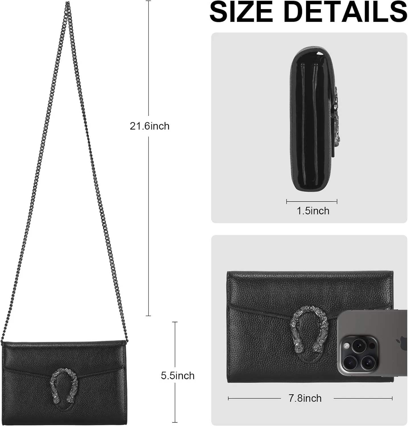 Women's Snake Print Crossbody Shoulder Bag PU Leather Satchel Chain Purse Evening Clutch Handbag