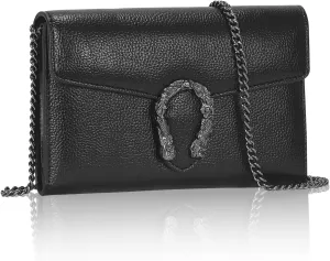 Women's Snake Print Crossbody Shoulder Bag PU Leather Satchel Chain Purse Evening Clutch Handbag