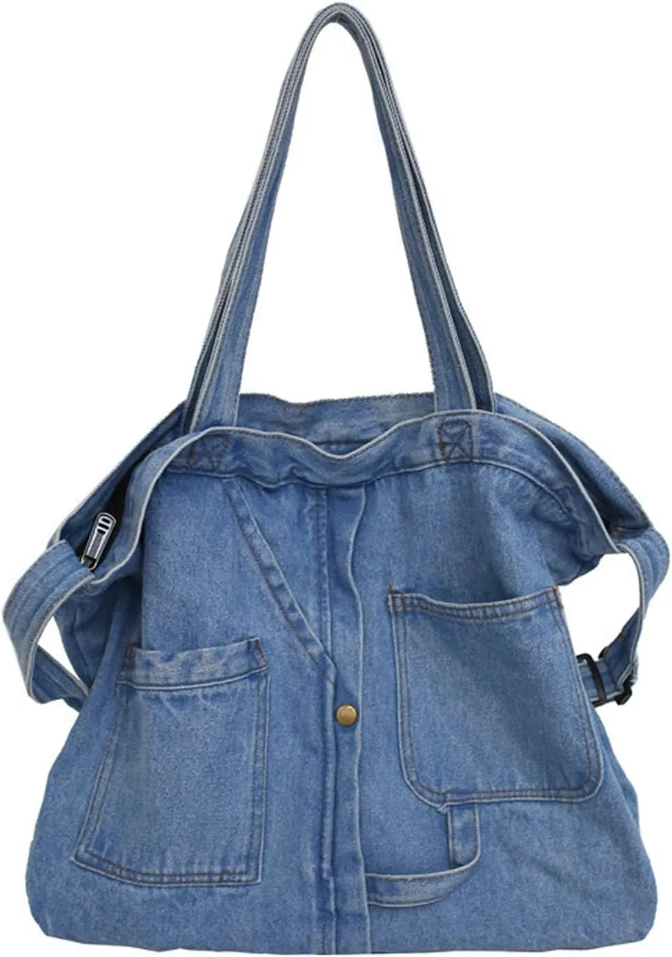 Women's soft denim handbag Casual Hobo handbag Retro crossbody bag Large capacity denim wallet