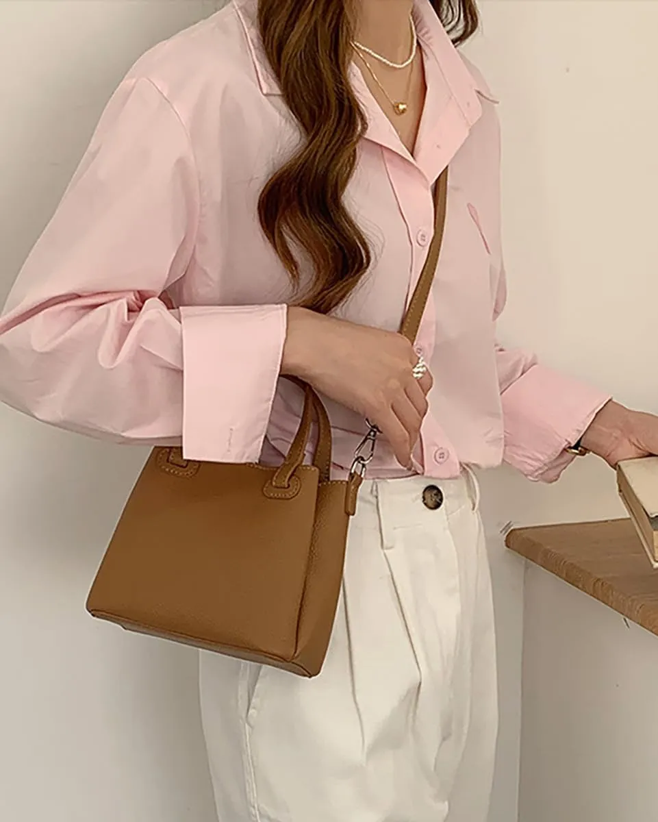 Womens Soft Vegan Leather Shoulder Crossbody Bag Casual Purse Small Totes Chic Handbag Top Handle Satchel